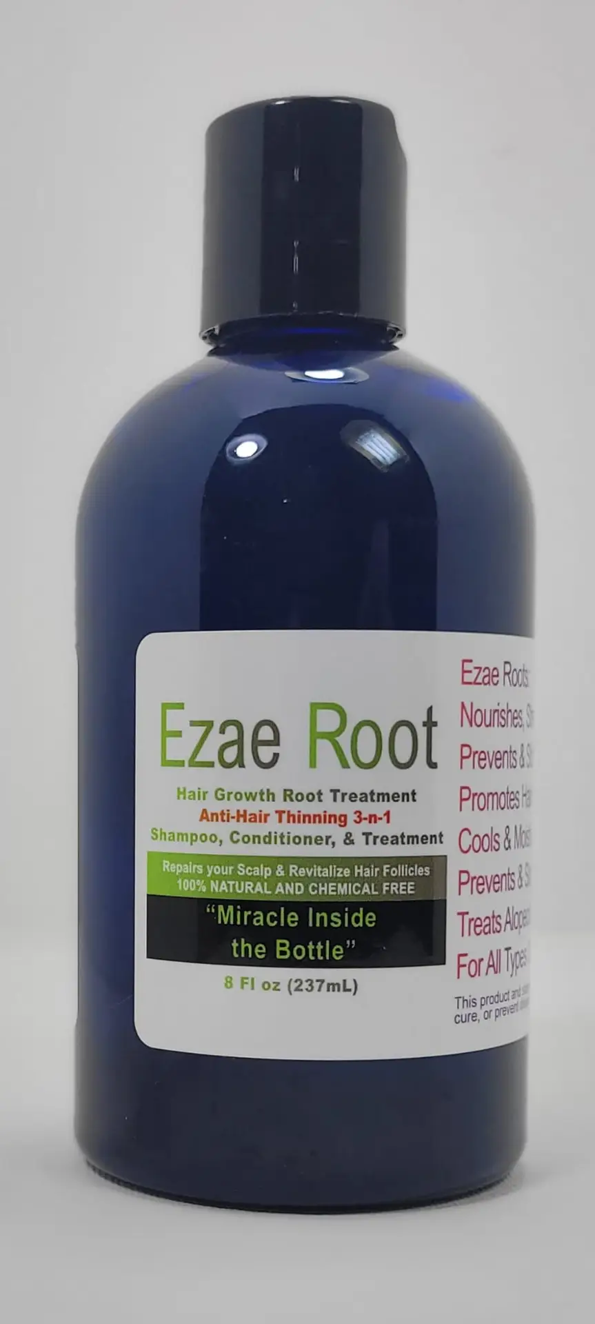 Ezae Roots: Hair Growth Root Treatment Anti-Hair Thinning 3in1 Shampoo, Conditioner & Treatment Repairs Your Scalp & Revitalize Hair Follicles. 100% Natural & Chemicals Free